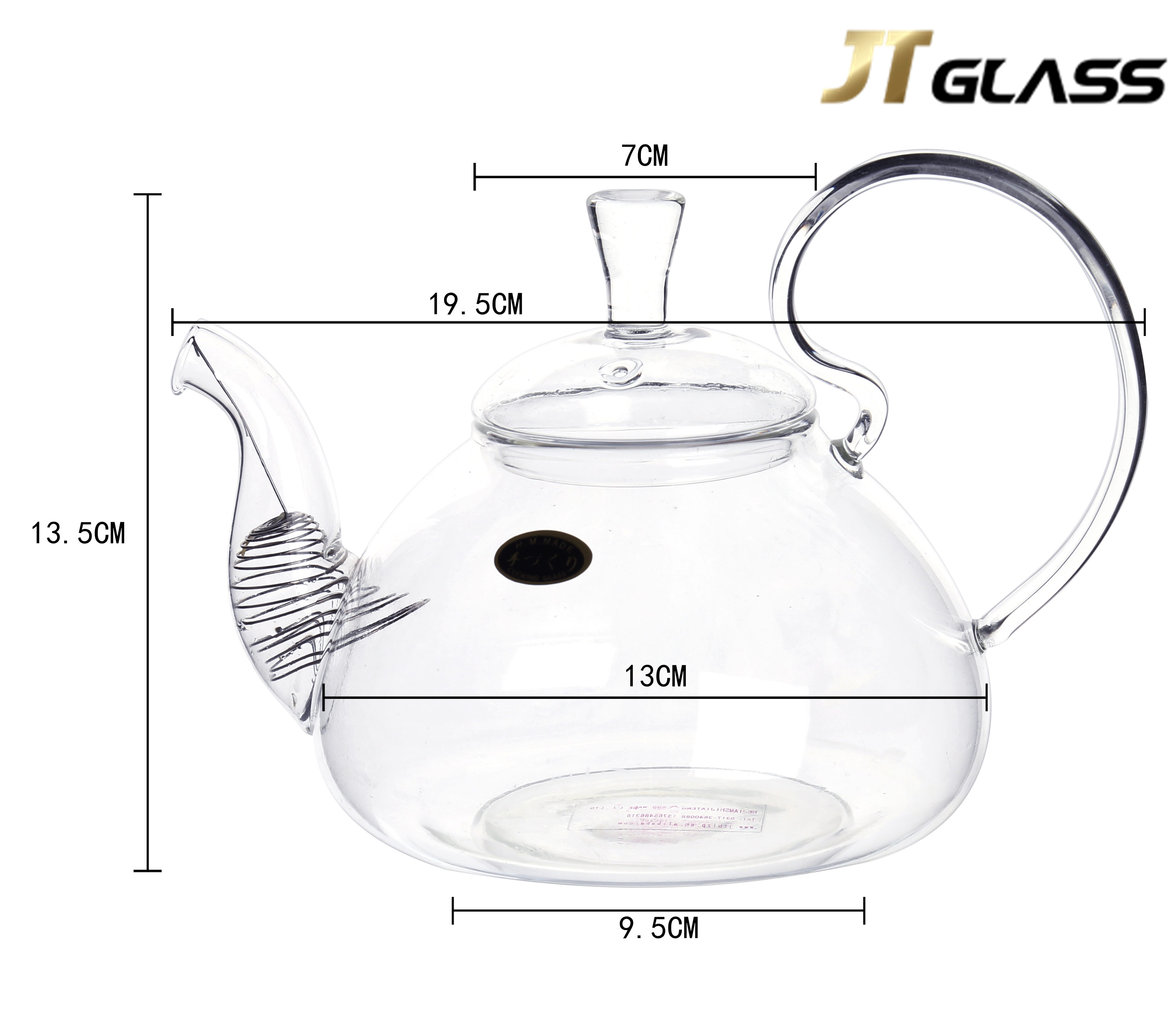 Original Imported Silver Filter Mesh 650ML Transparent Heat-resistant Glass Teapot