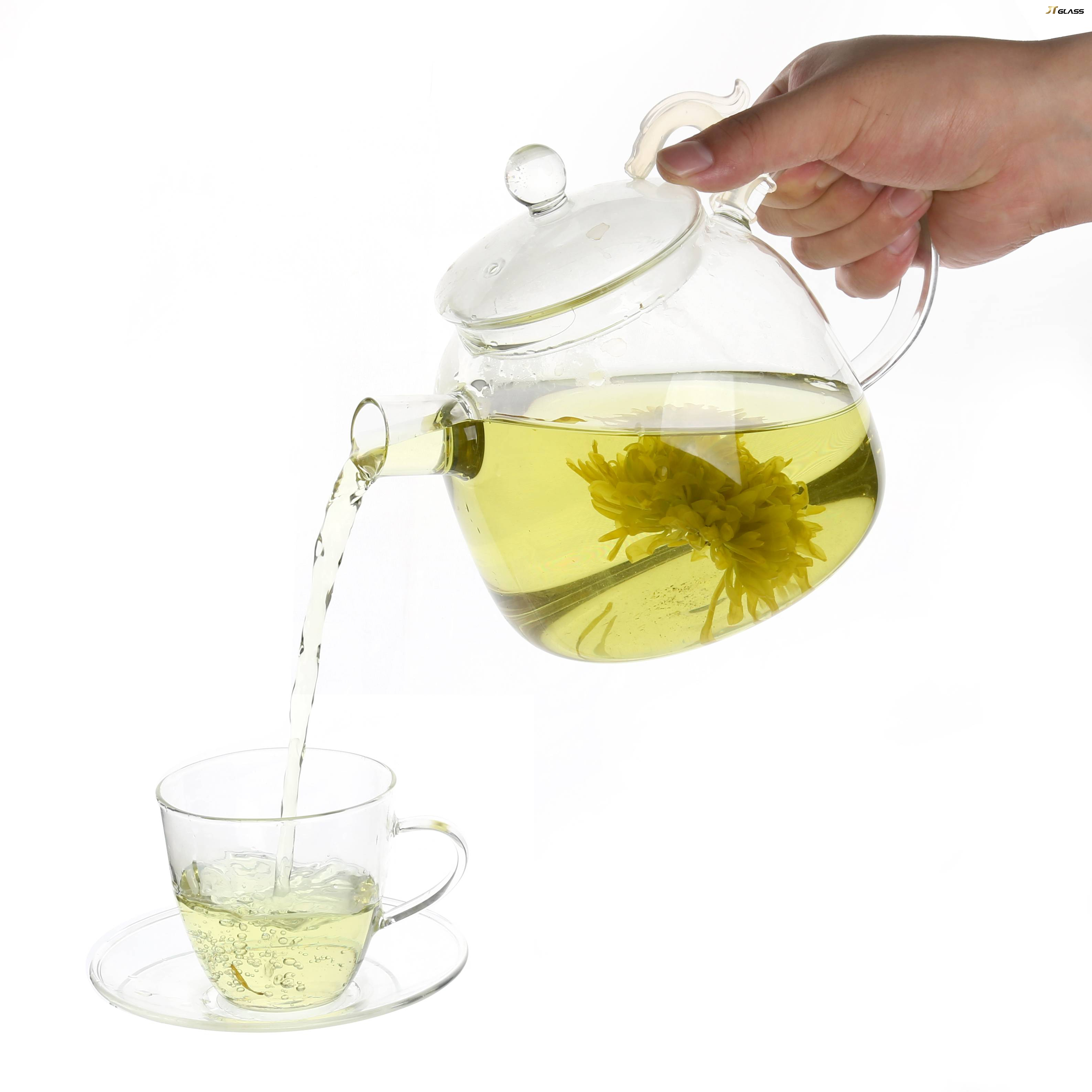 Hot Selling New Product Handblown Heat Resistant Glass Teapot