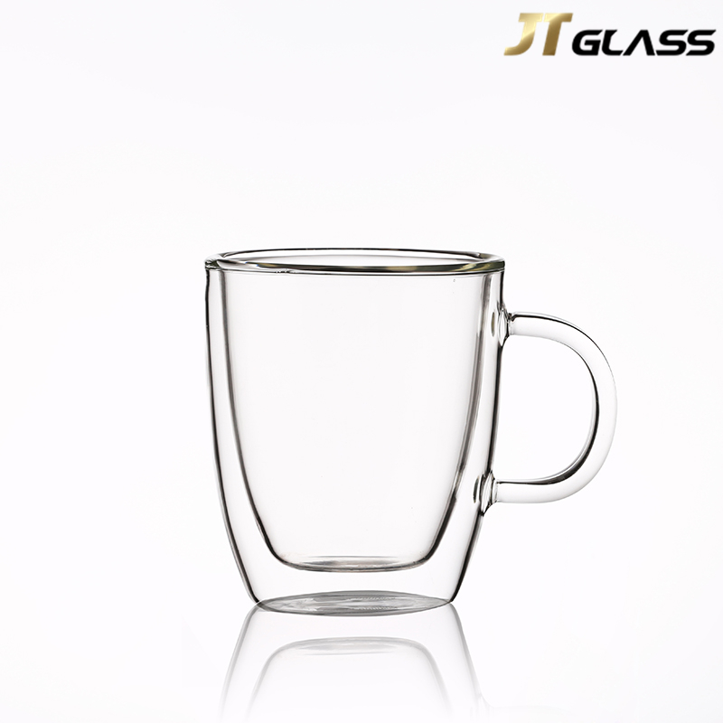 Wholesale 400ml High Borosilicate Heat Resistant Double Wall Glass Cup Coffee Mug for Home