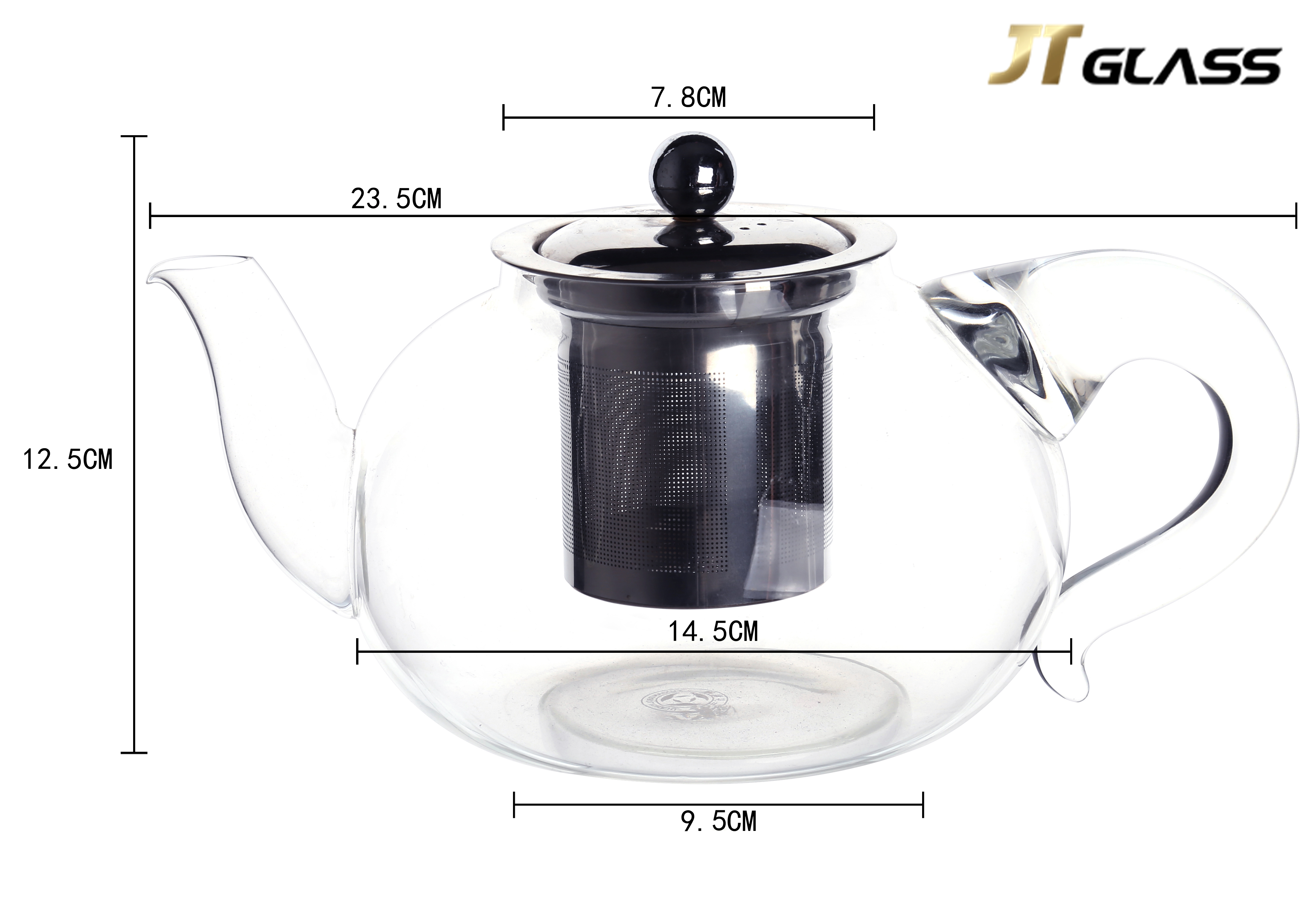 Transparent Heat Resistant Glass Teapot And Injector Suitable for Loose Tea Transparent Glass Teapot 