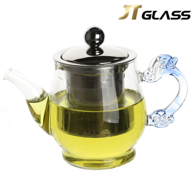 Transparent 350ml glass tea set Small teapot stainless steel filtered fruit teapot High borosilicate heat-resistant glass pot 