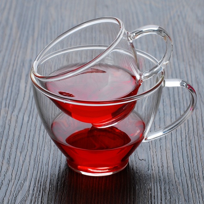 Borosilicate Glass Flower Small Tea Cups