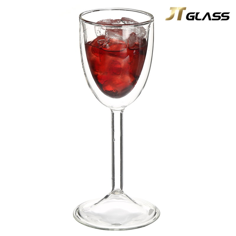 Double Walled Glass Crystal Lead Free Champagne Flutes All-Purpose Wine Mugs 