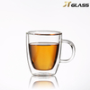 Wholesale 400ml High Borosilicate Heat Resistant Double Wall Glass Cup Coffee Mug for Home