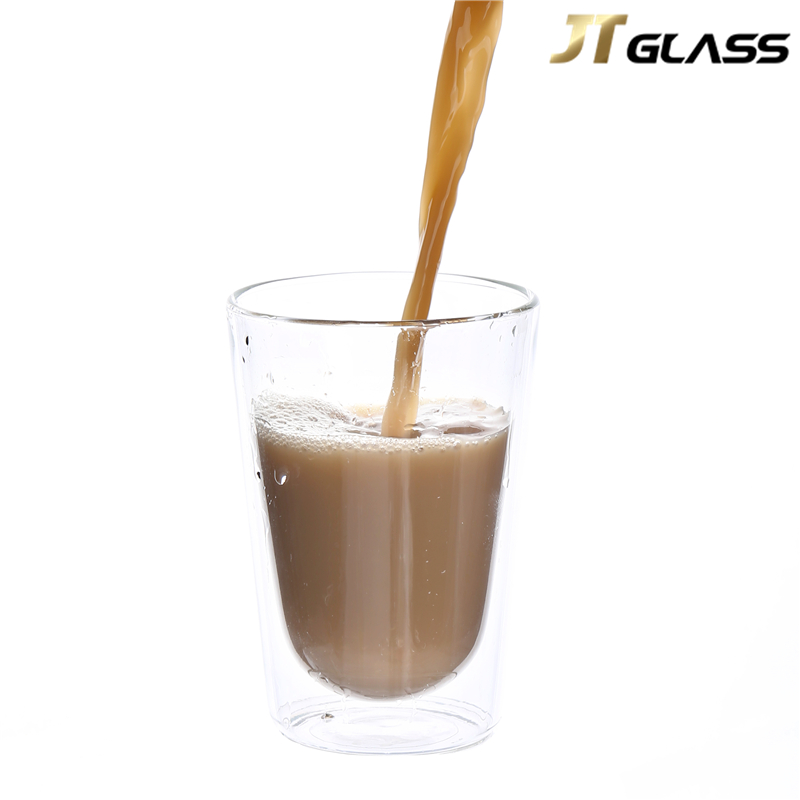 Stocked Customizable Eco-Friendly Coffee Glass Cup Double Wall 