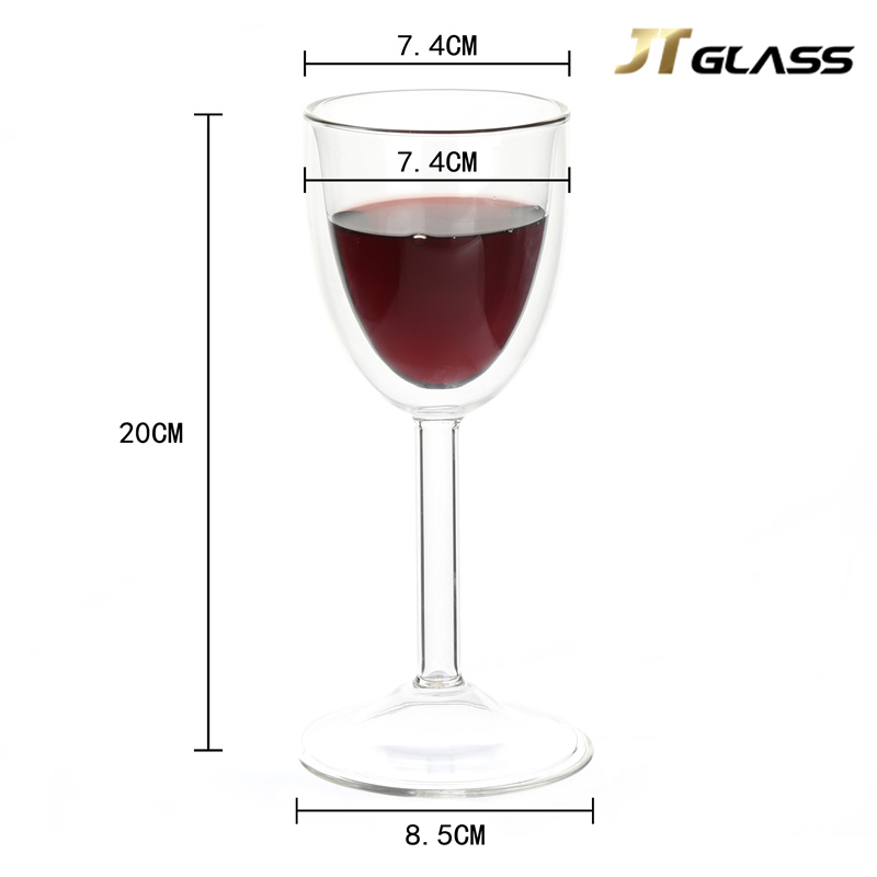 Double Walled Glass Crystal Lead Free Champagne Flutes All-Purpose Wine Mugs 