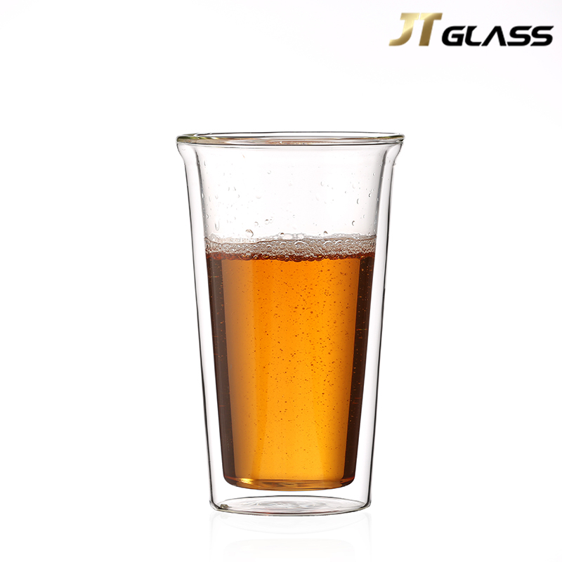 Transparent High Borosilicate Double Wall Glass Coffee Milk Juice Beer Cup 