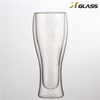 Borosilicate Handmade glass double walled upside down bottle beer glass cup