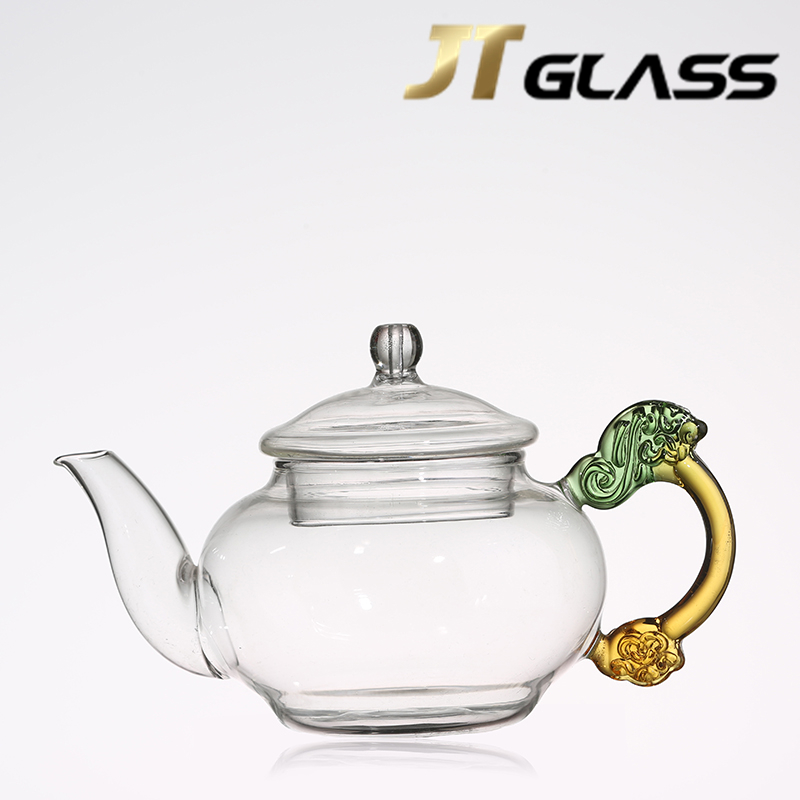  600ml Small Pyrex Glass Teapot with Strainer Flower Pot Tea Pot with Infuser