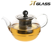 Stainless Steel And Filter Black Glass Teapot Transparent Teapot