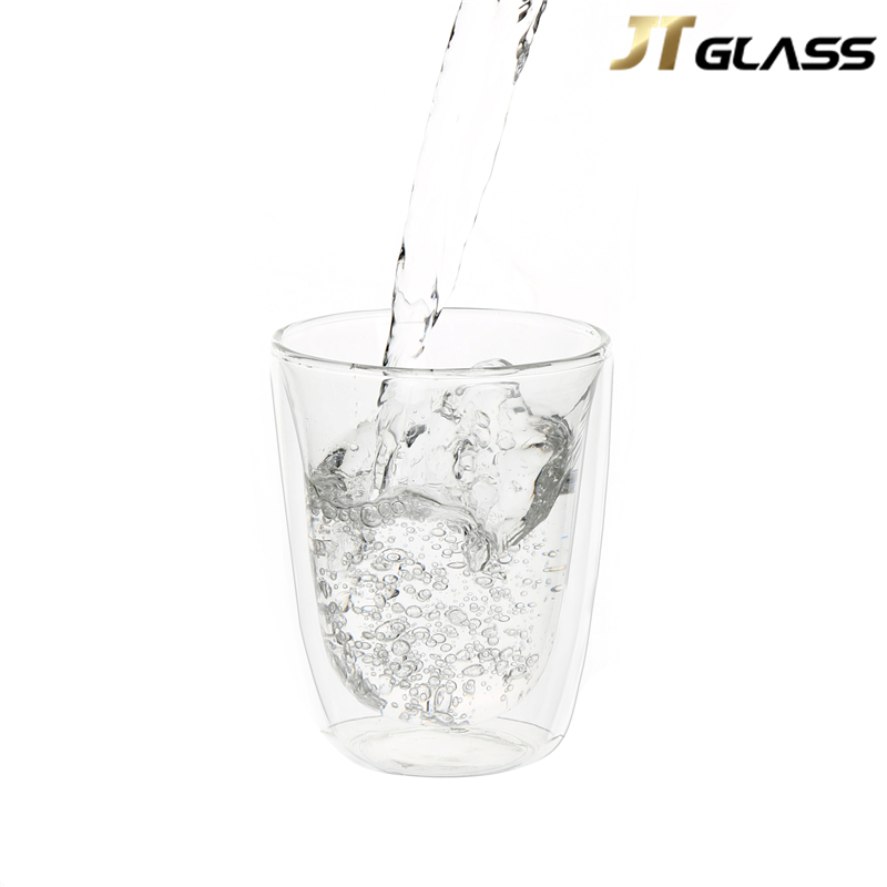 Stocked Customizable Eco-Friendly Coffee Glass Cup Double Wall 