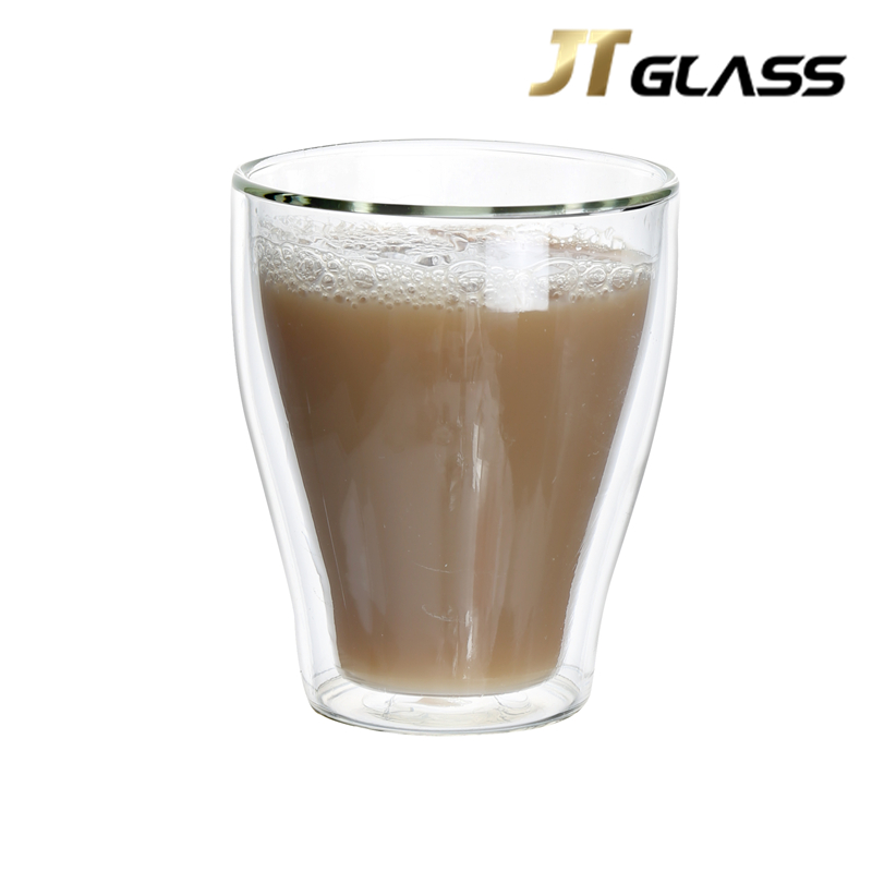 Eco-friendly Double Wall Glass Cup with High Borosilicate Glass