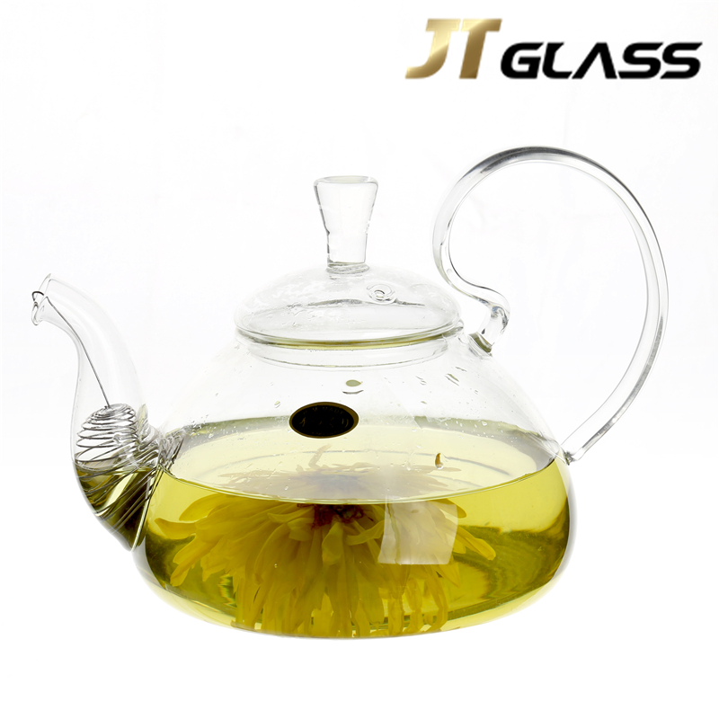Glass Handle Borosilicate Teapot With Infuser, Glass Tea Pot with Cups