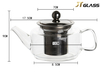 With Removable Stainless Steel Filter 500ML Transparent Small Glass Teapot 