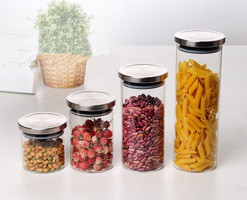 Borosilicate Glass Storage Jar with Lid food safe