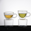 heat resistant glass Cup with Handle Heart Shaped Double Wall cup for drink FOB Reference