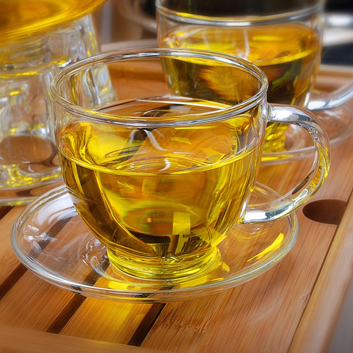 Borosilicate Glass Flower Small Tea Cups
