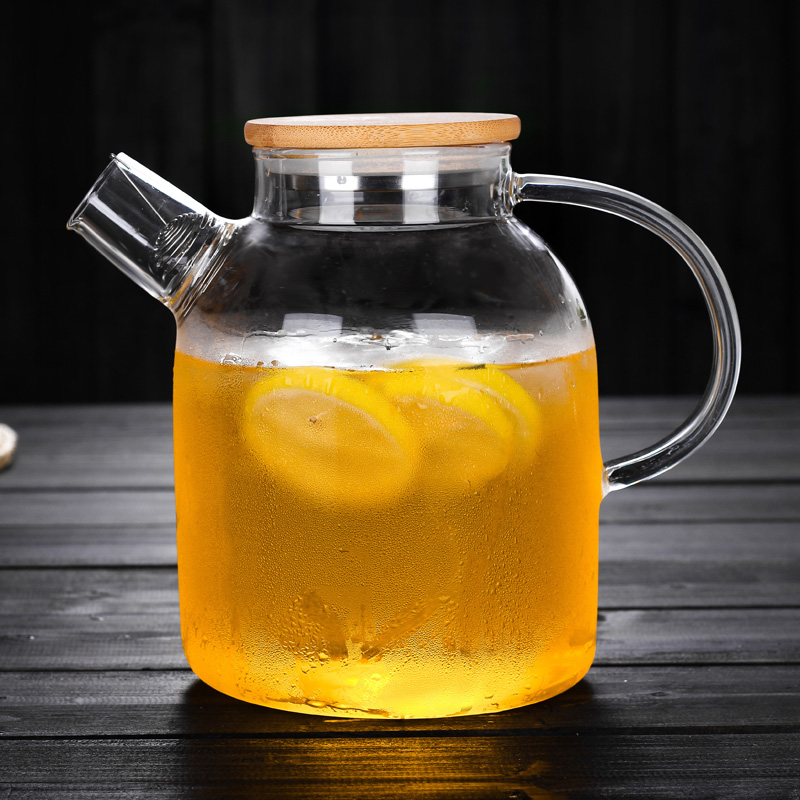  Glass Teapot Borosilicate Glass Tea Pot Heat Resistant Glass Teapot with Bamboo Lid And Infuser