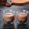 Cute Bear Design Food Grade Glass Tea Cup with Creative Shape Heat Resistant