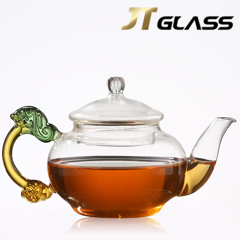 Transparent glass teapot strainer steel infuser transparent basket teapot tea set
