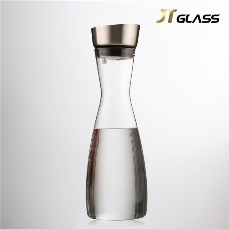 Hot Sale Borosilicate Glass Water Pitcher Cold And Hot Resistant Water Glass Teapot with Stainless Teel Lid 