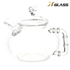Borosilicate heat resistant clear glass teapot with customized logo