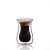 Handmade hourglass shaped double transparent glass insulated cup coffee cup