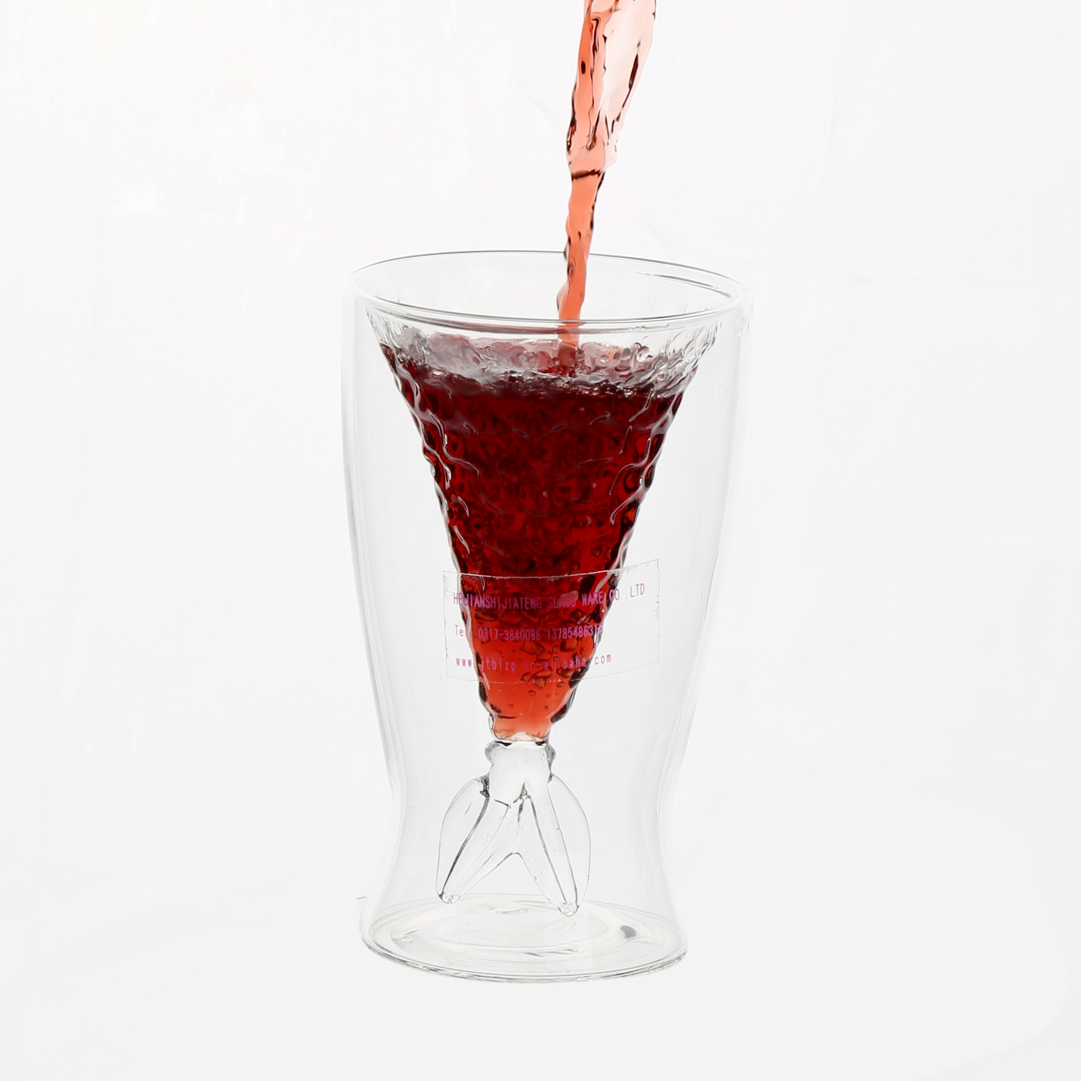 Personality Mermaid Handmade Double layer Glass for Red Wine heat resistant double wall glass cup