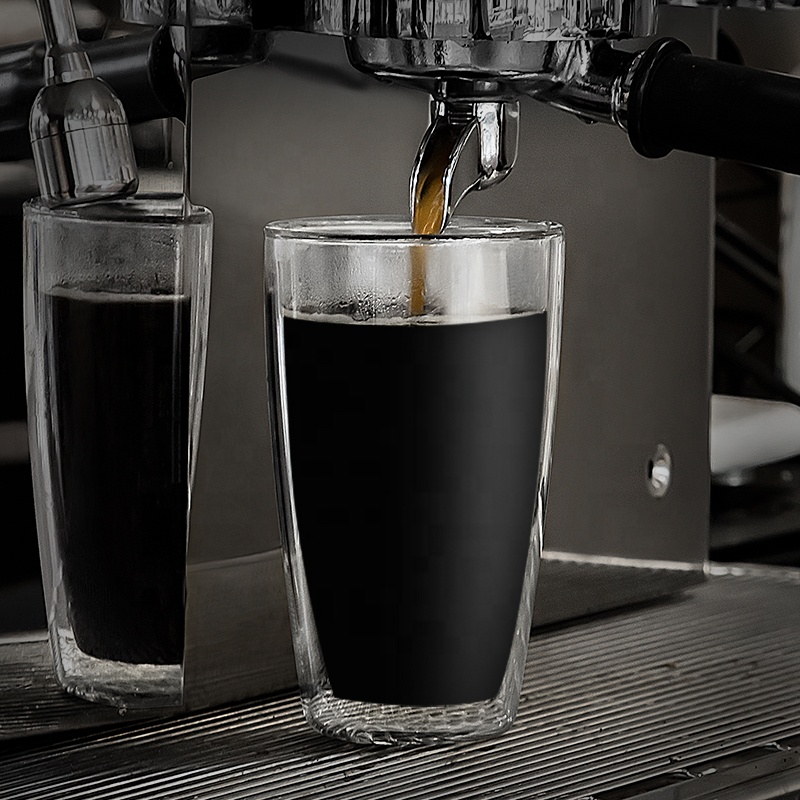 Popular Customized Logo Double Wall Glass Espresso Coffee Cups