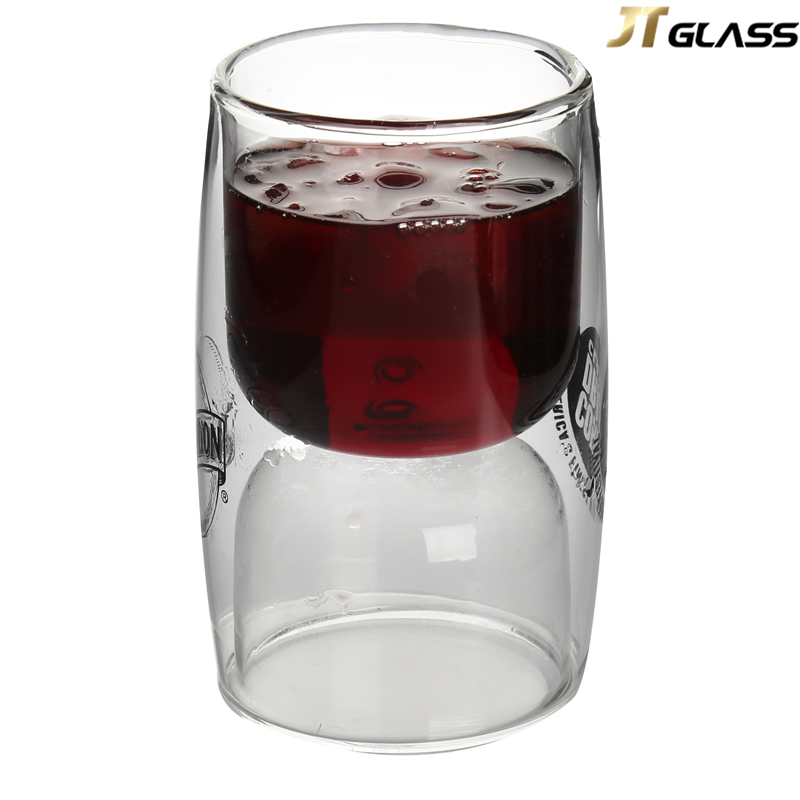 Fashion Design Custom Logo Printing Available Double Wall Glass Coffee Cup 