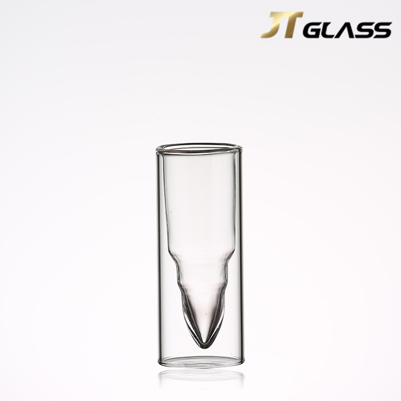Transparent Glassware High Borosilicate Double Wall Bullet Shot Glass 