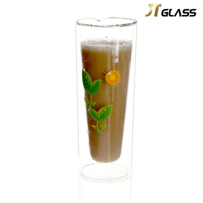 Double-layer Glass Heat-resistant Printing Beer Mug Coffee Cup