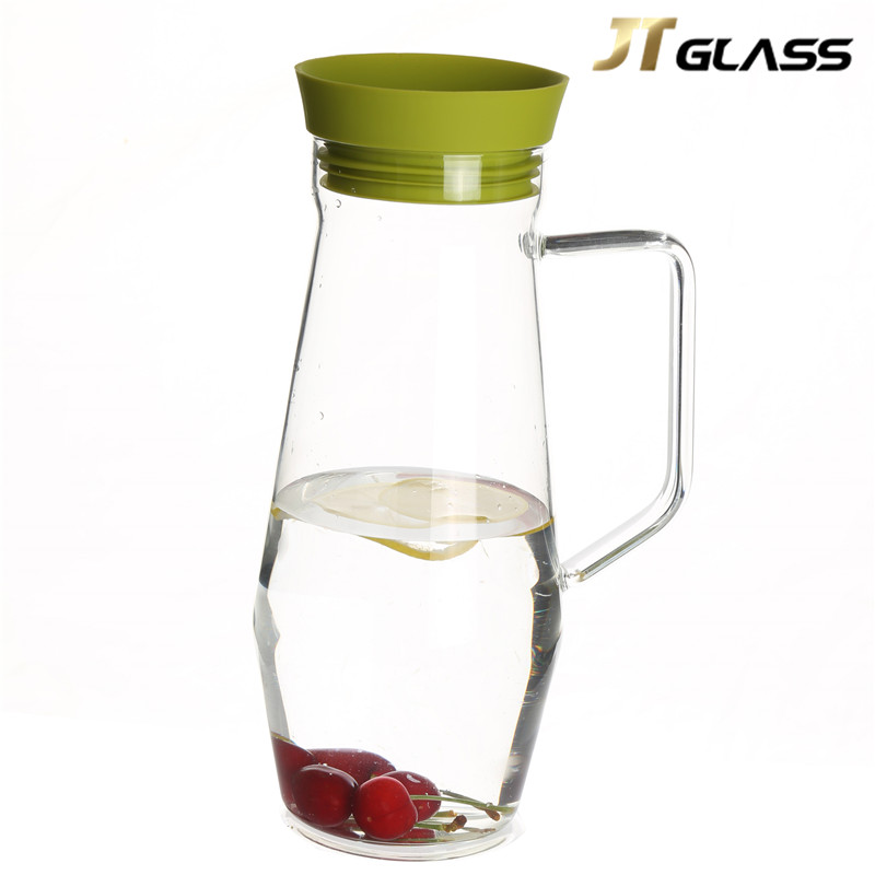 Glass Pitcher with Lid Water Jug for Hot&Cold Water Glass Ice Teapot and Juice Beverage Kettle 
