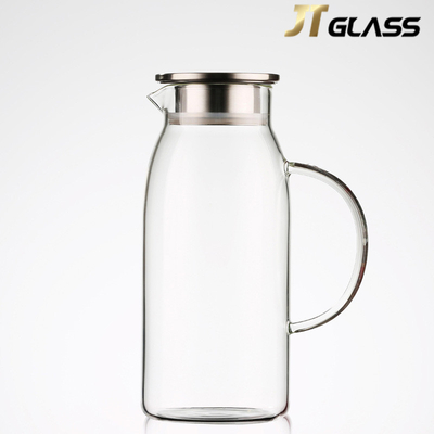Glass Water Pitcher with Lid and Handle,Glass Juice Pitcher with Lid and Handle